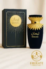 Emaan Lattafa – parfum oriental mixte 100 ml, flacon et boîte coffret packshot