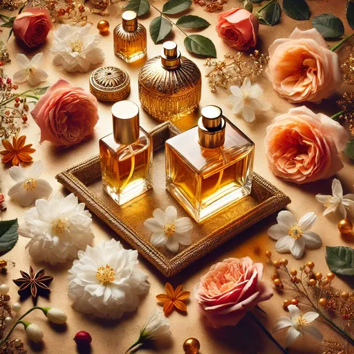 Flacons de parfum posés sur un lit de pétales de fleurs – bien choisir son parfum