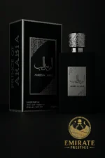 Coffret parfum Ameer Al Arab pour homme – Flacon noir et boîte assortie signés Asdaaf, présentés par Emirate Prestige