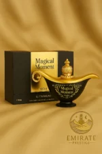 Coffret noir et or du parfum Magical Moment Night – Le Chameau, avec flacon luxueux