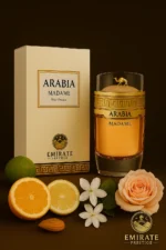 Arabia Madame Le Chameau – parfum oriental femme, flacon doré avec bouchon chameau, lifestyle