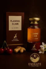 Découvrez Flaming Elixir de Maison Alhambra : un parfum oriental épicé et mystérieux, inspiré de Cherry Smoke. Cerise noire, jasmin et musc pour une fragrance audacieuse et envoûtante.