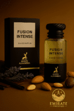 Fusion Intense Maison Alhambra – Parfum Boisé Fleuri masculin aux notes de lavande, amande, cuir et fève tonka – Emirate Prestige