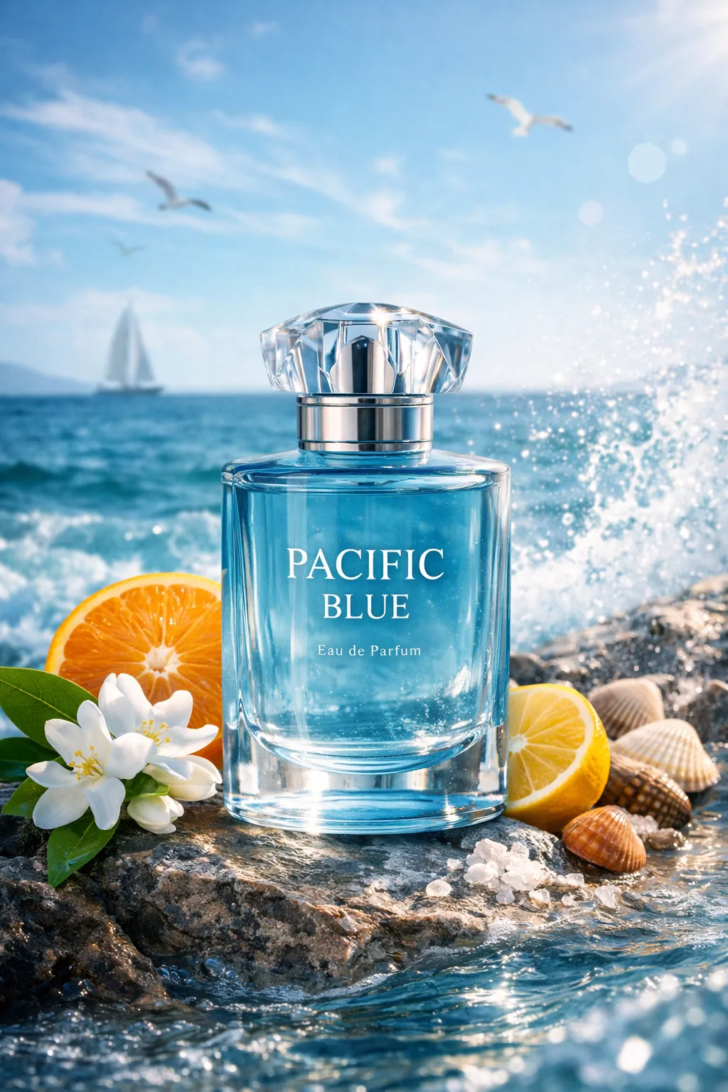 notes fraîches et marines en parfumerie avec agrumes et brise océanique